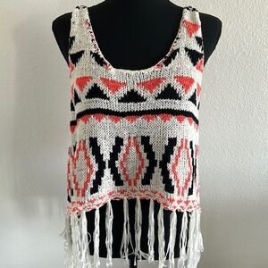 Bohemian Knit Crop Top Festival Wear Size Medium